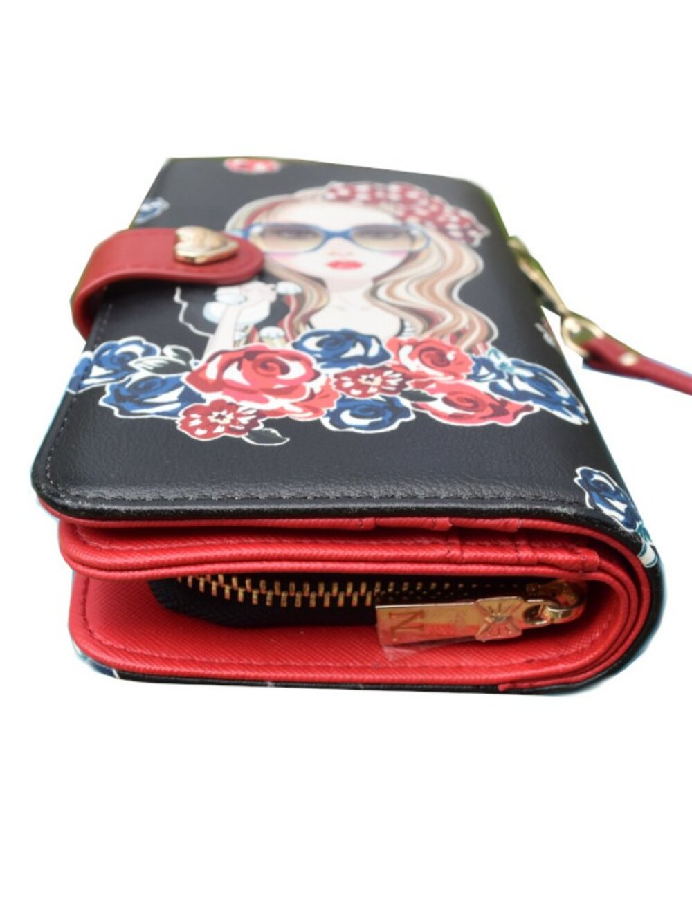 Nicole Lee Dollface Dog Floral Zip Around Wallet Wristlet Organizer View 6